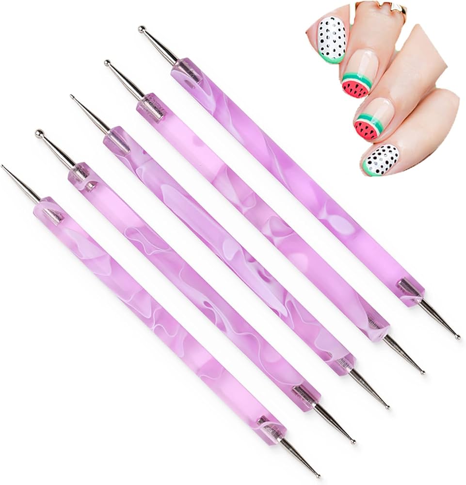 Amazon.co.jp: ダブルヘッドネイルドットペン大理石化ツールセットDIY